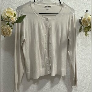 Kathy Ireland Ivory Button-Up Cardigan